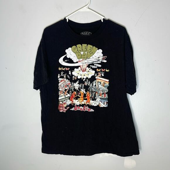 GREEN DAY "Dookie" Black Multicolored Graphic Cotton Short Sleeve T Shirt Sz XL - Picture 1 of 4